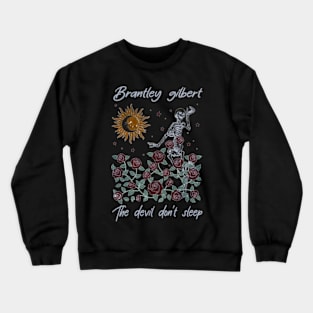 Brantley Gilbert The Devil Don't Sleep Skeleton & Rose Crewneck Sweatshirt